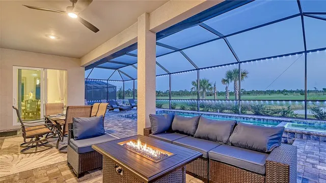 a view of sitting area with lake view