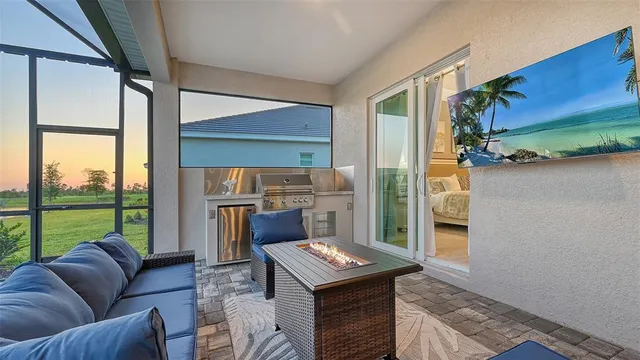 a view of a house with a yard and a garden