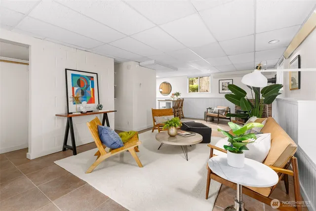 a living room with furniture