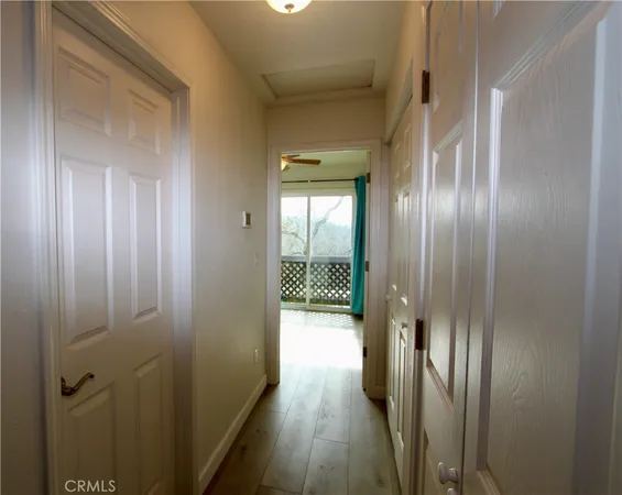 a view of gallery with windows