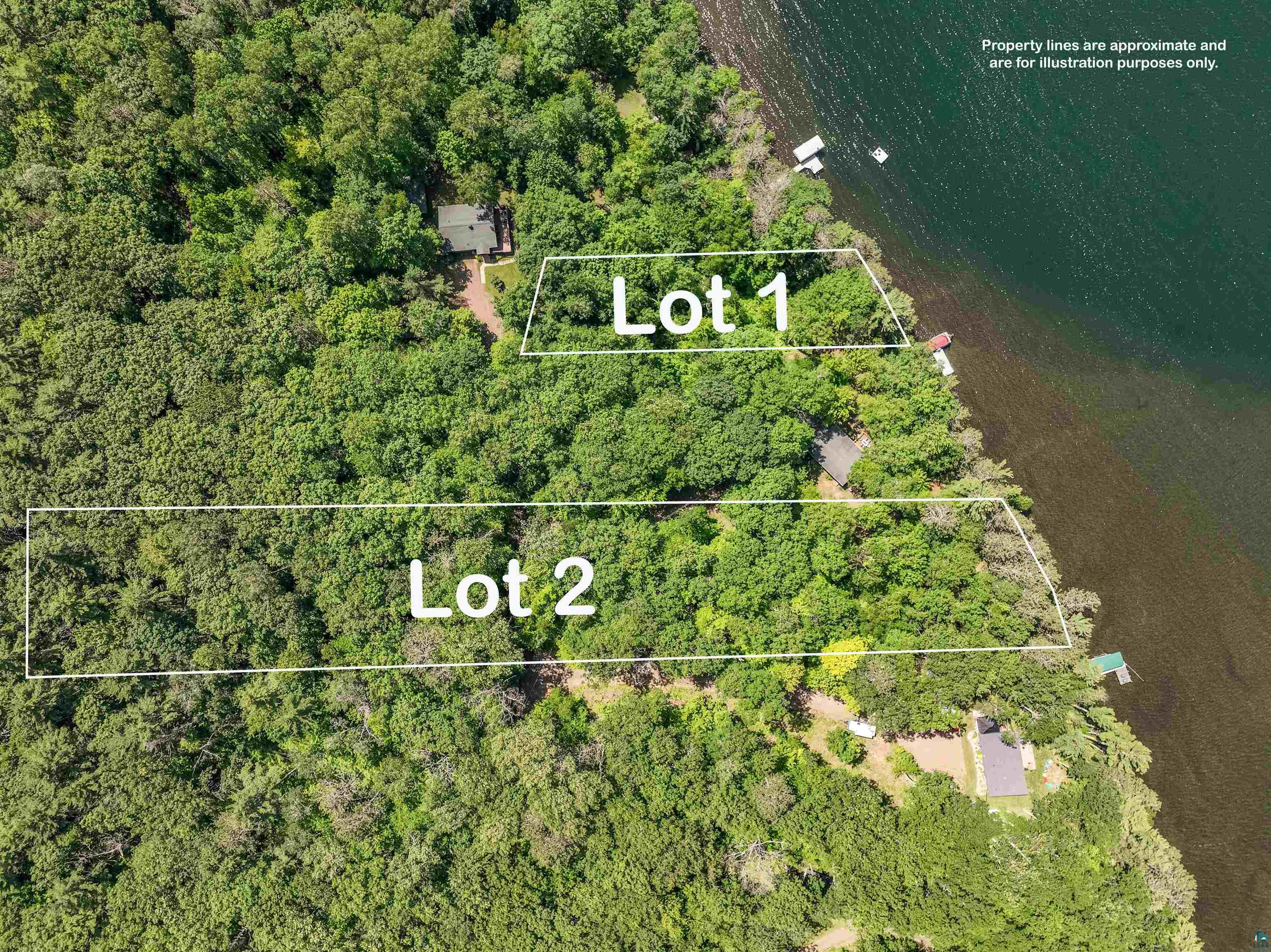 Lot 2 Thoroughfare Road Stone Lake, WI 54876 - Photo 2 of 13 Aerial overview of property's location with property boundaries highlighted