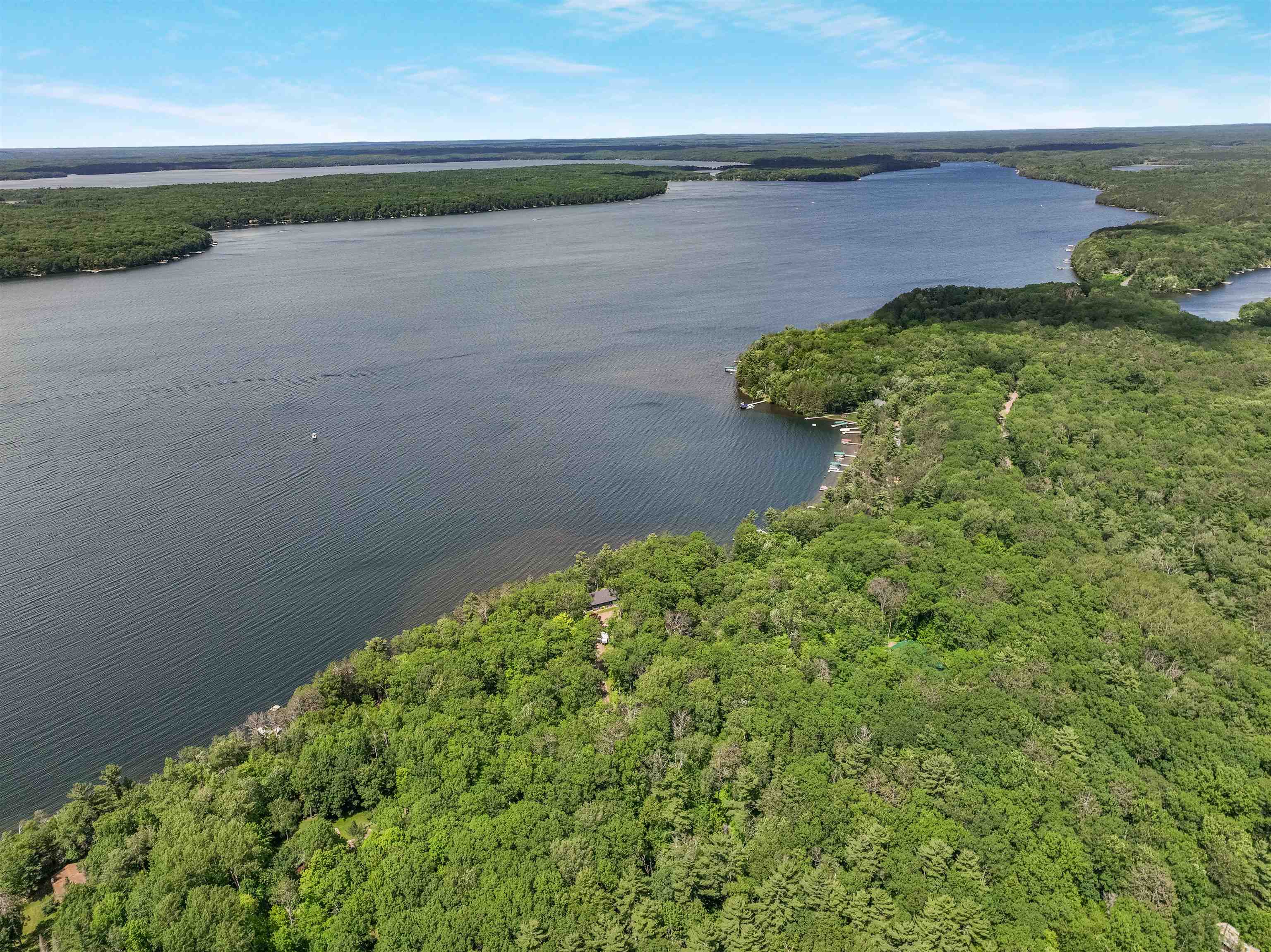 Lot 2 Thoroughfare Road Stone Lake, WI 54876 - Photo 5 of 13 Drone / aerial view of a large body of water