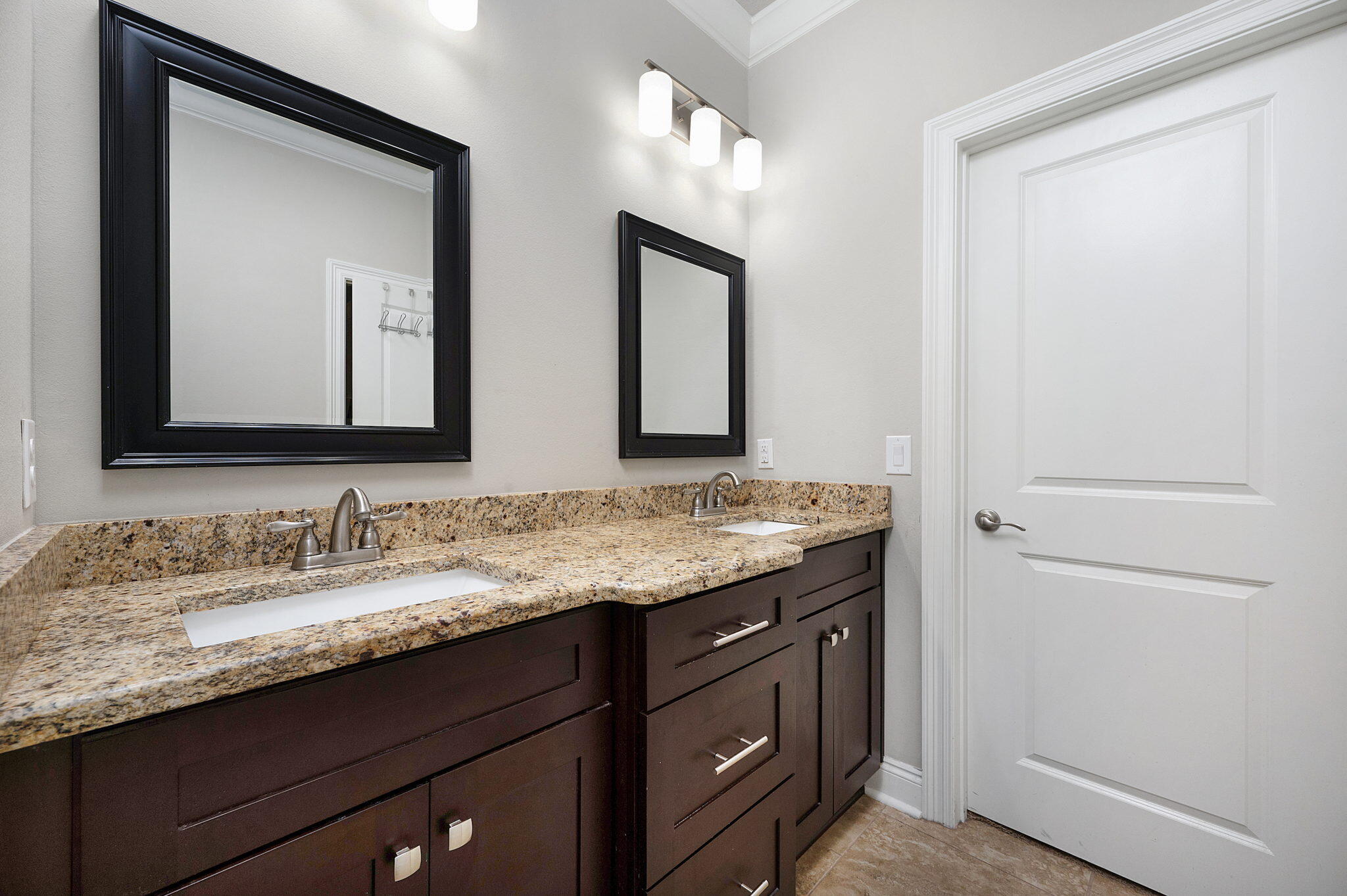 9018 Timber Lane Navarre, FL 32566 - Photo 19 of 39 a bathroom with a granite countertop sink and a mirror
