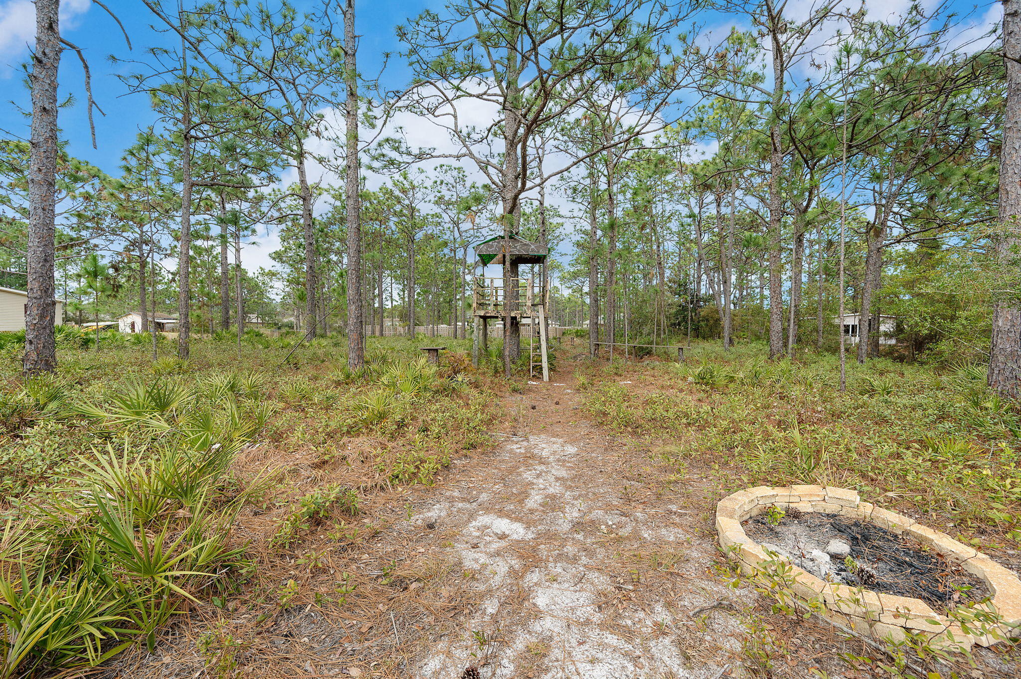 9018 Timber Lane Navarre, FL 32566 - Photo 35 of 39 a backyard of a house with lots of green space
