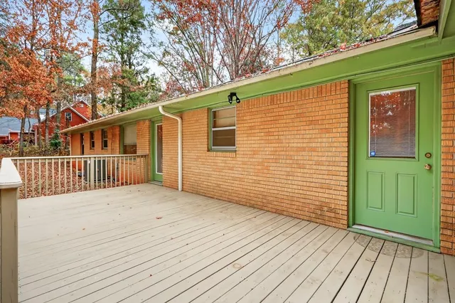 a view of a house with a deck