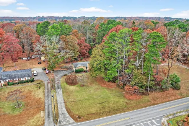 an aerial view of a city