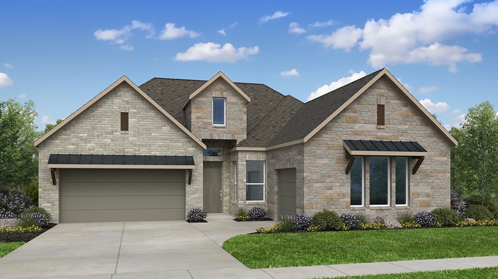 9109 The Ravine Way Austin, TX 78744 - Photo 1 of 13 a front view of a house with a yard and garage