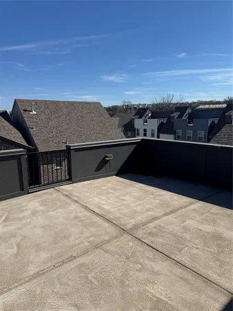 a view of a terrace with sky view