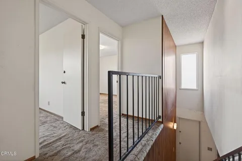 an empty room with a workbench