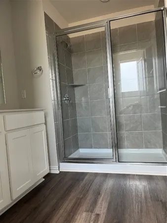 a view of a room with rack and dryer