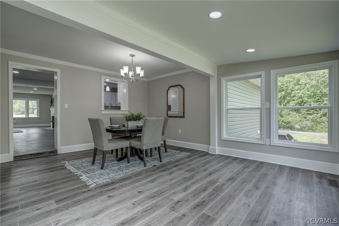 5304 River Road West Goochland, VA 23063 - Photo 37 of 47 a view of a dining room with furniture and wooden floor