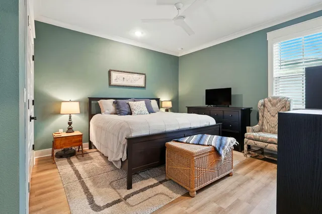 a front view of a house with wooden floor