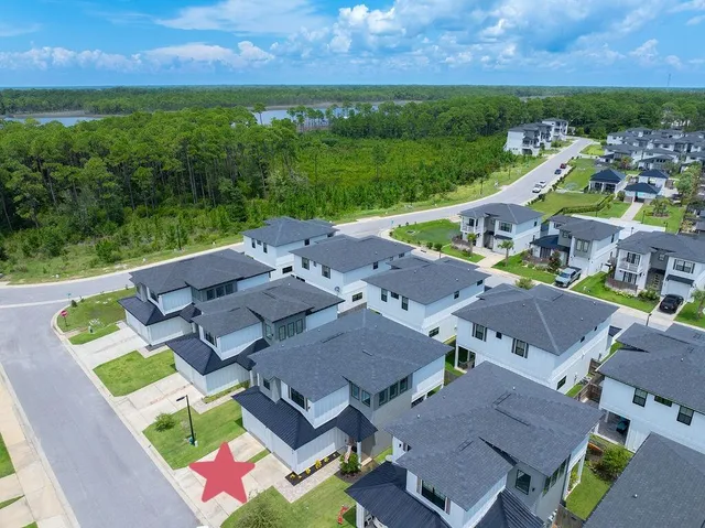 an aerial view of a city