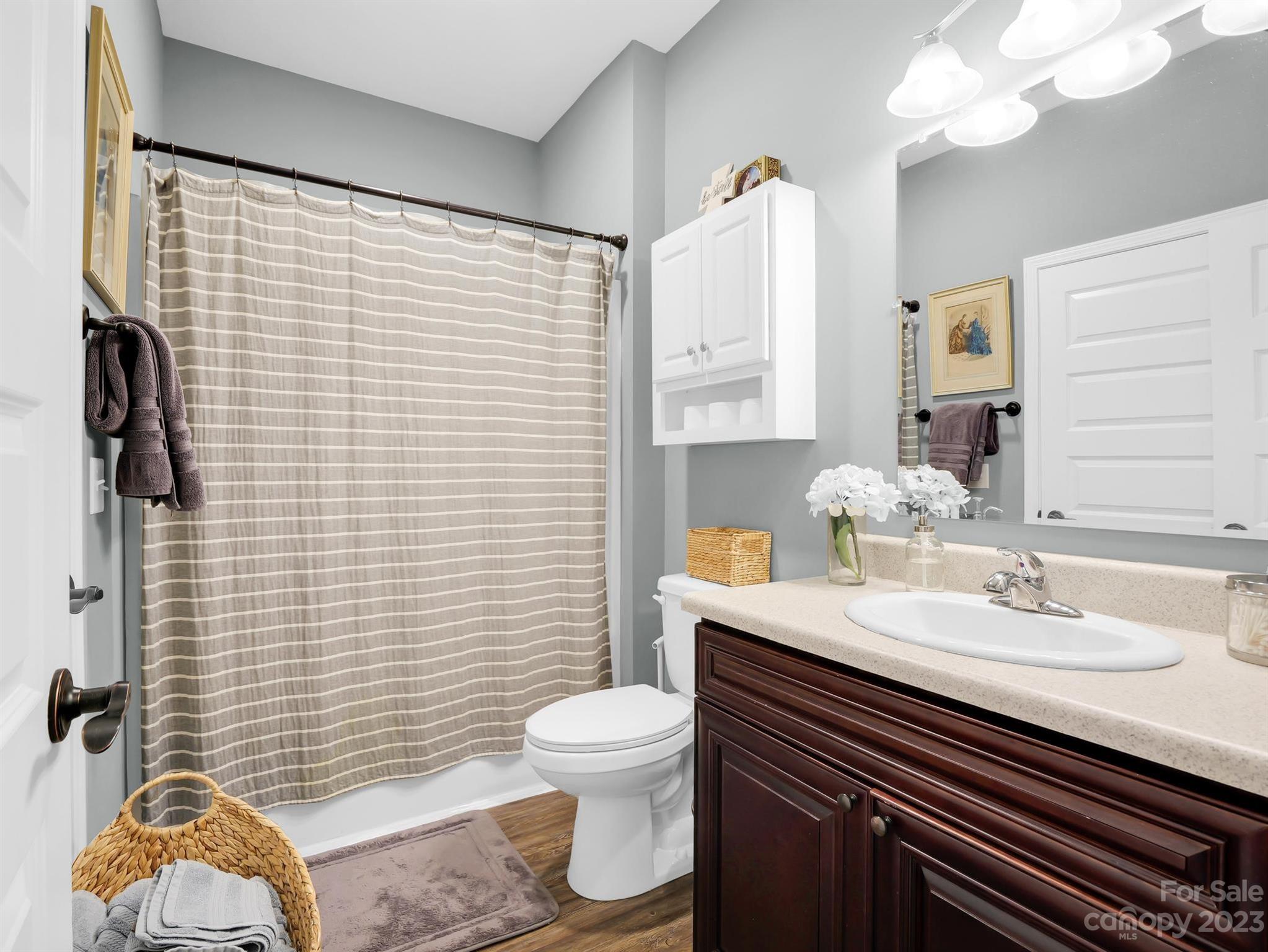 335 Mine Gap Road Flat Rock, NC 28731 - Photo 17 of 40 a bathroom with a sink a toilet and shower