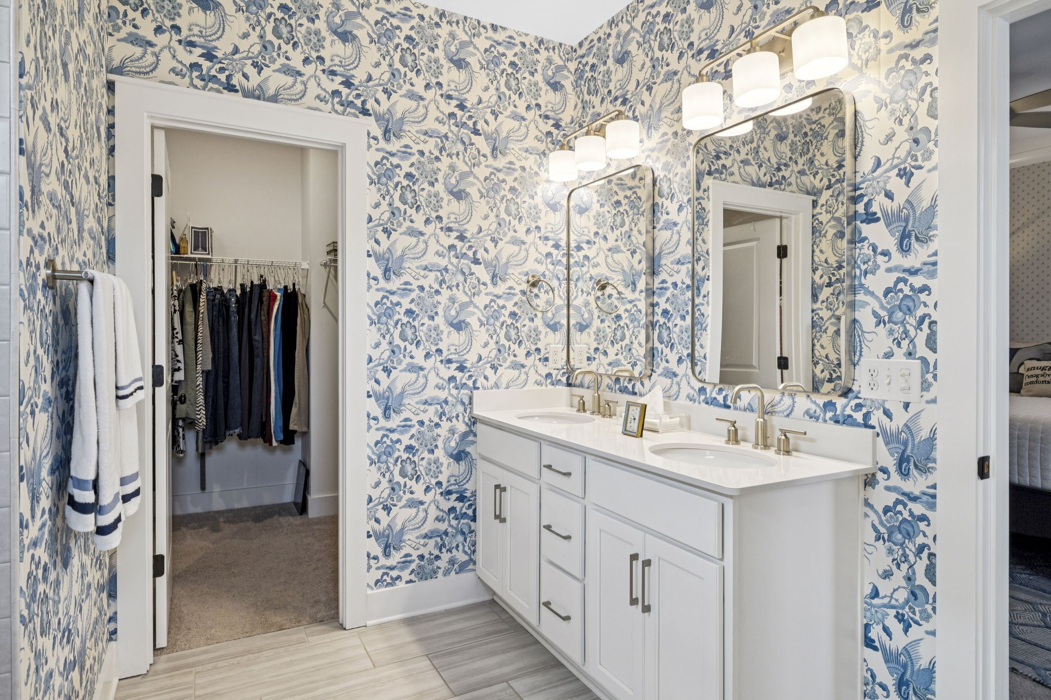 218 Southmen Lane Spring Hill, TN 37174 - Photo 43 of 73 a bathroom with a double vanity sink mirror and shower