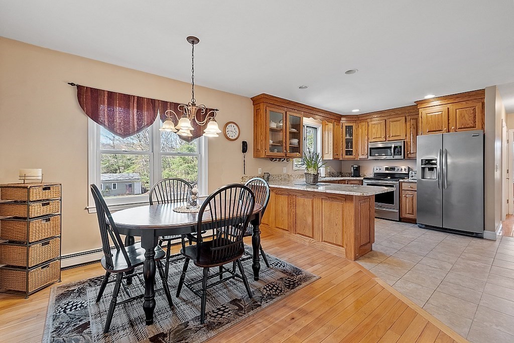 258 West Road Ashby, MA 01431 - Photo 12 of 42 a kitchen with a table chairs stainless steel appliances and cabinets