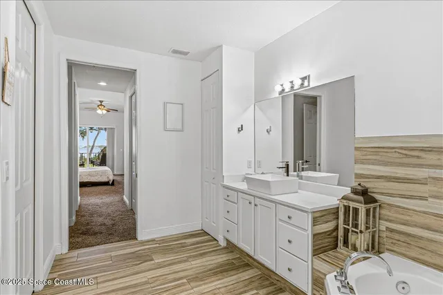 a view of a lake with a big yard