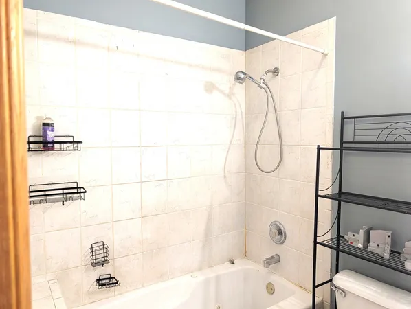 a bathroom with a shower