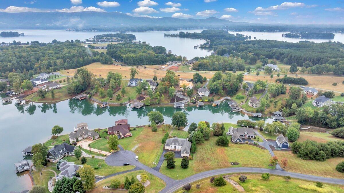 6 Compass Moneta, VA 24121 - Photo 58 of 60 an aerial view of lake residential houses with outdoor space and swimming pool