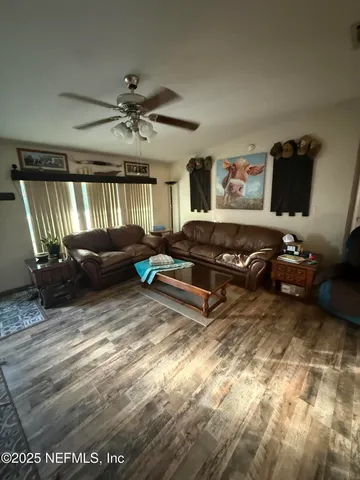 a living room with furniture
