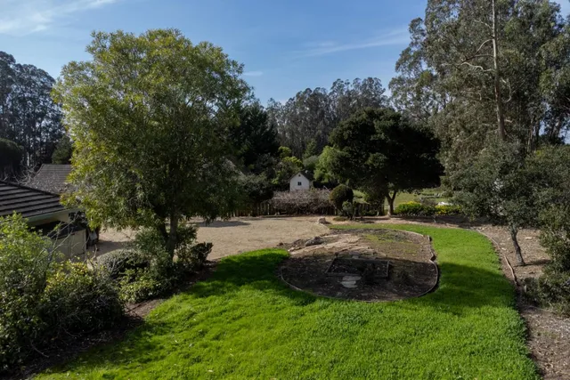 a view of backyard with green space