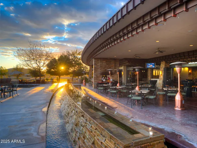 a view of a golf course with a garden