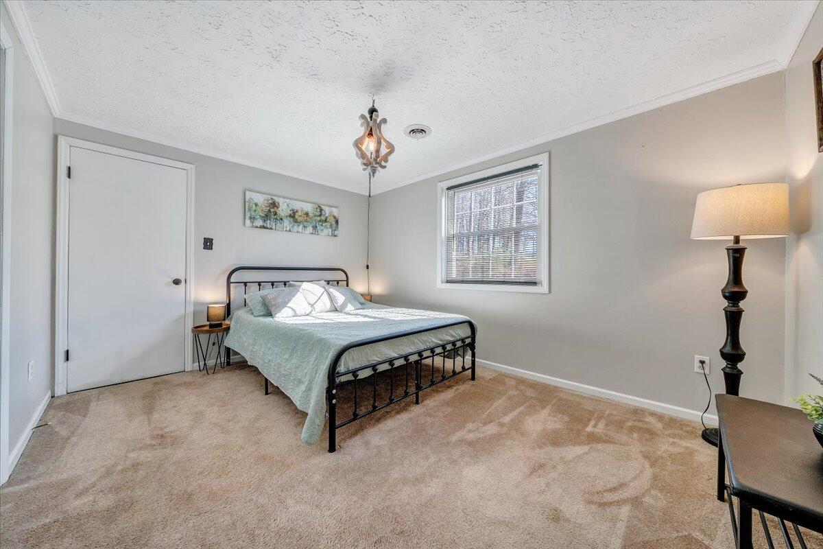 1111 Jefferson Dock Road Penhook, VA 24137 - Photo 22 of 50 a spacious bedroom with a bed and a lamp