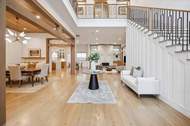 a living room with furniture and a couch