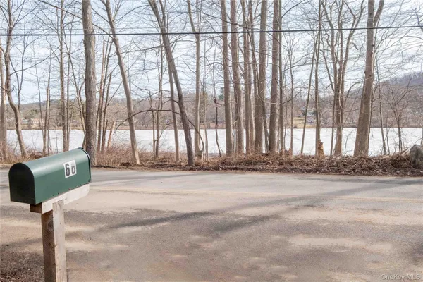a view of a room that has a large window