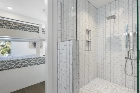 a bathroom with a shower