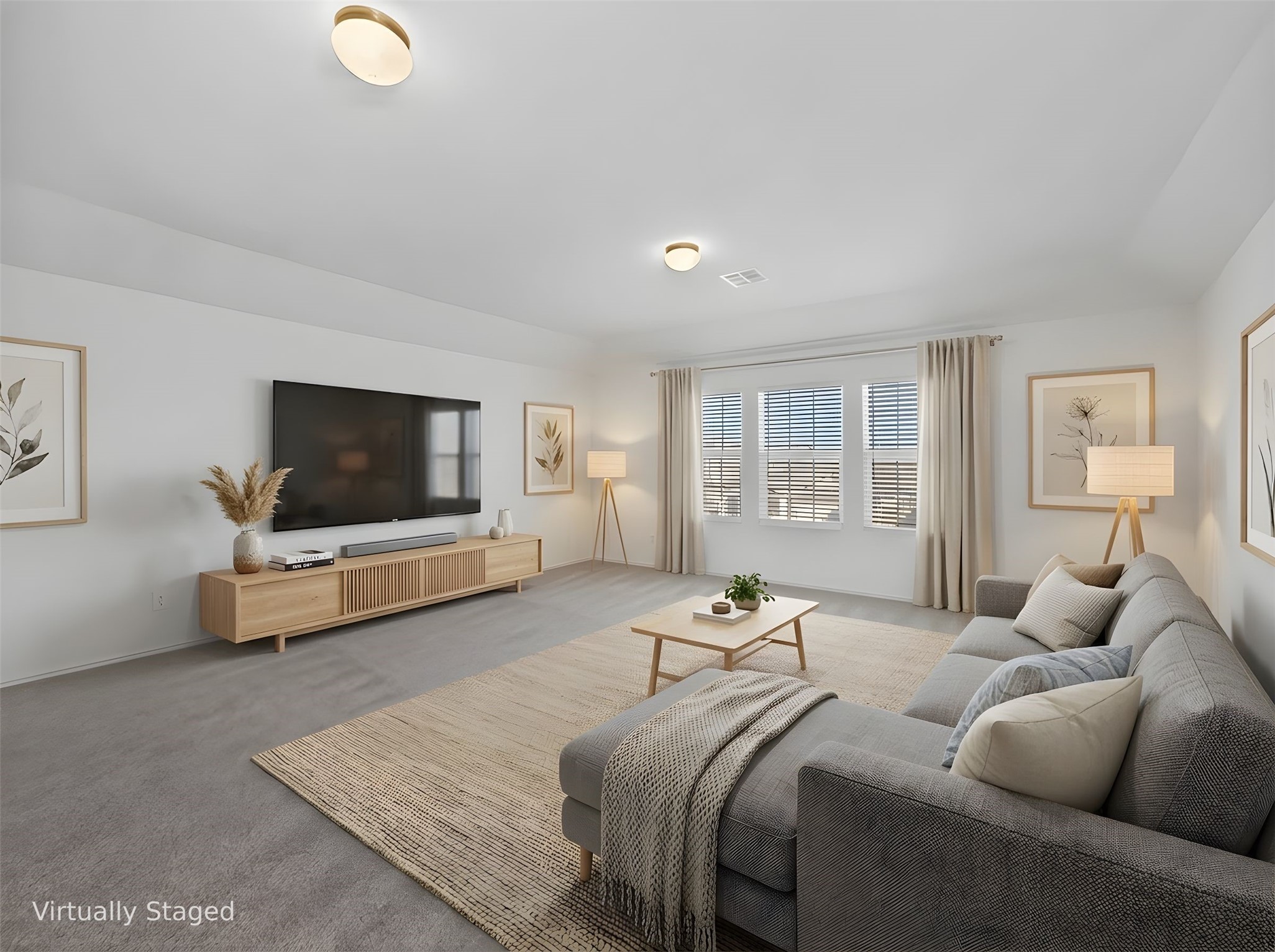 156 Greatest Gift Way Jarrell, TX 76537 - Photo 20 of 40 a bedroom with a bed and a flat screen tv