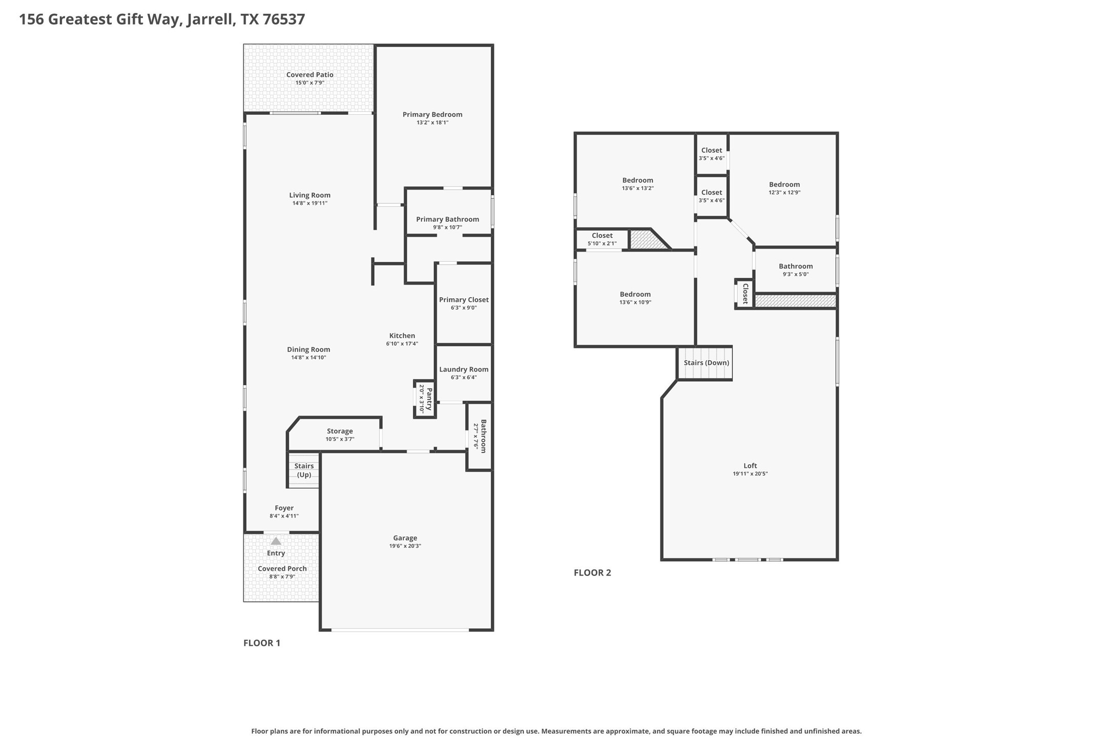 156 Greatest Gift Way Jarrell, TX 76537 - Photo 40 of 40 a picture of a floor plan