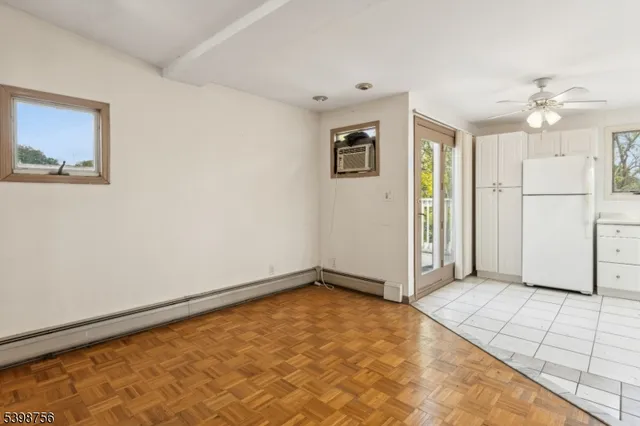 an empty room with natural light