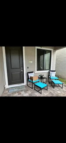 a chair and table in a room