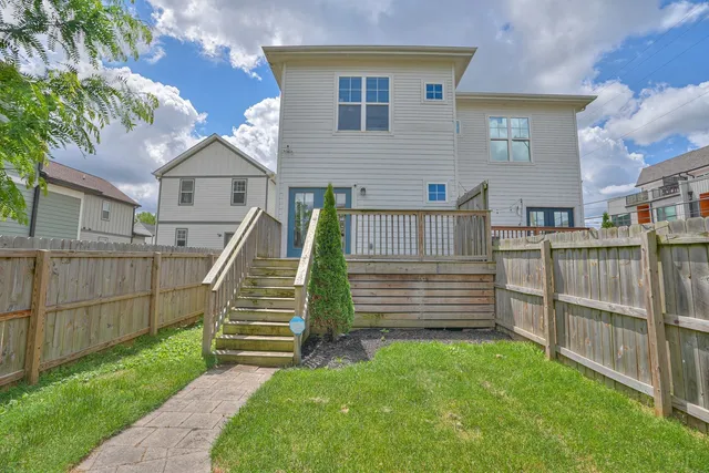 a view of a backyard with a garden