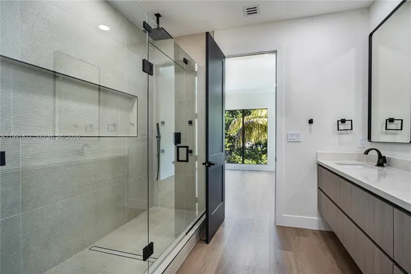 a bathroom with a shower