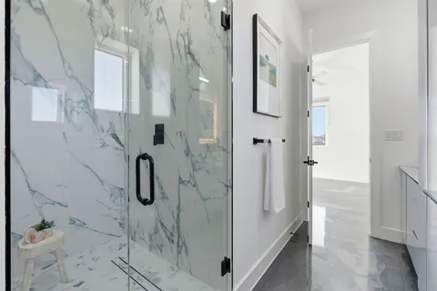 a bathroom with a shower
