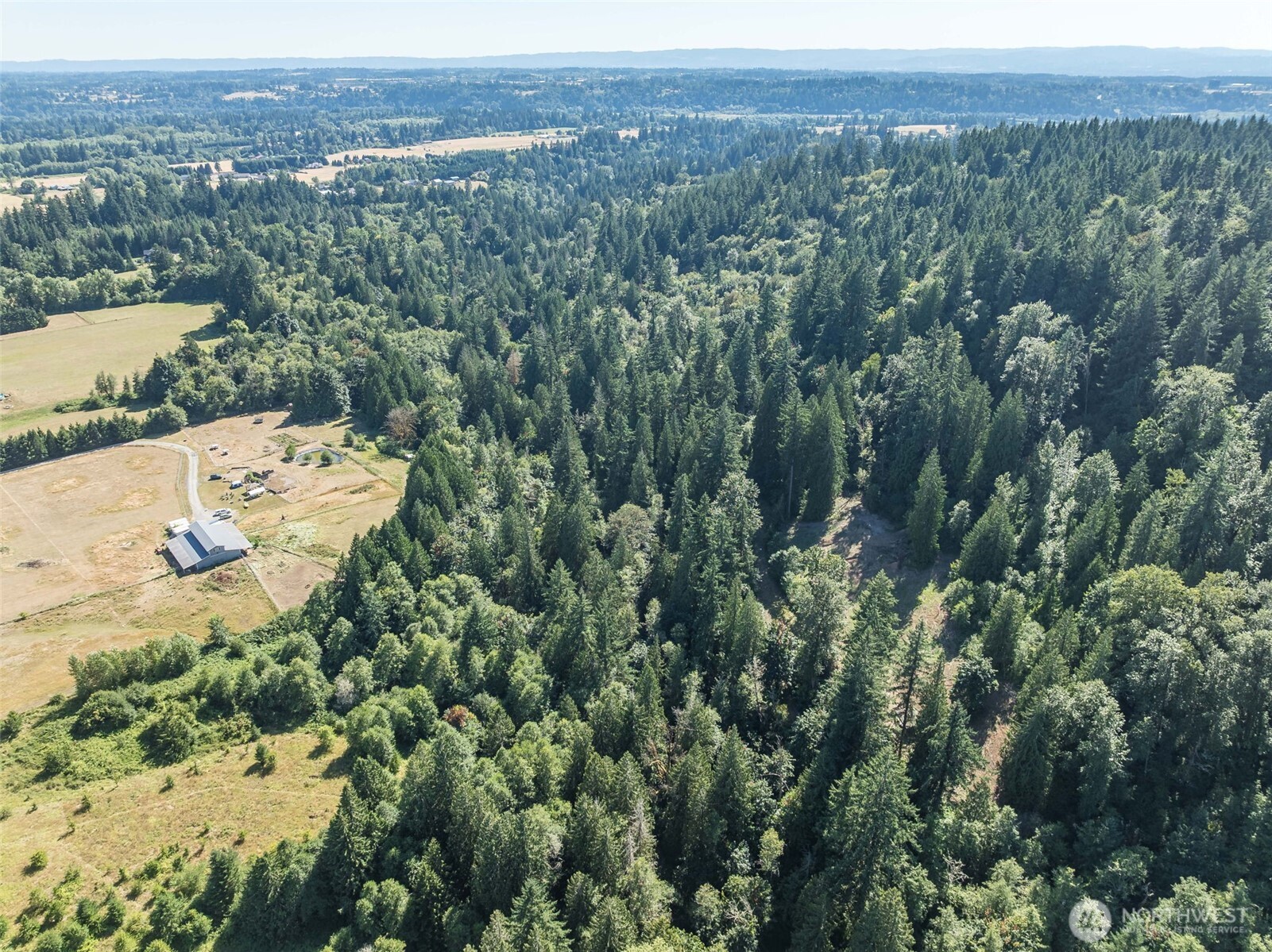 0 Northeast Johnson Road La Center, WA 98629 - Photo 18 of 27 an aerial view of a houses with a lush green hillside