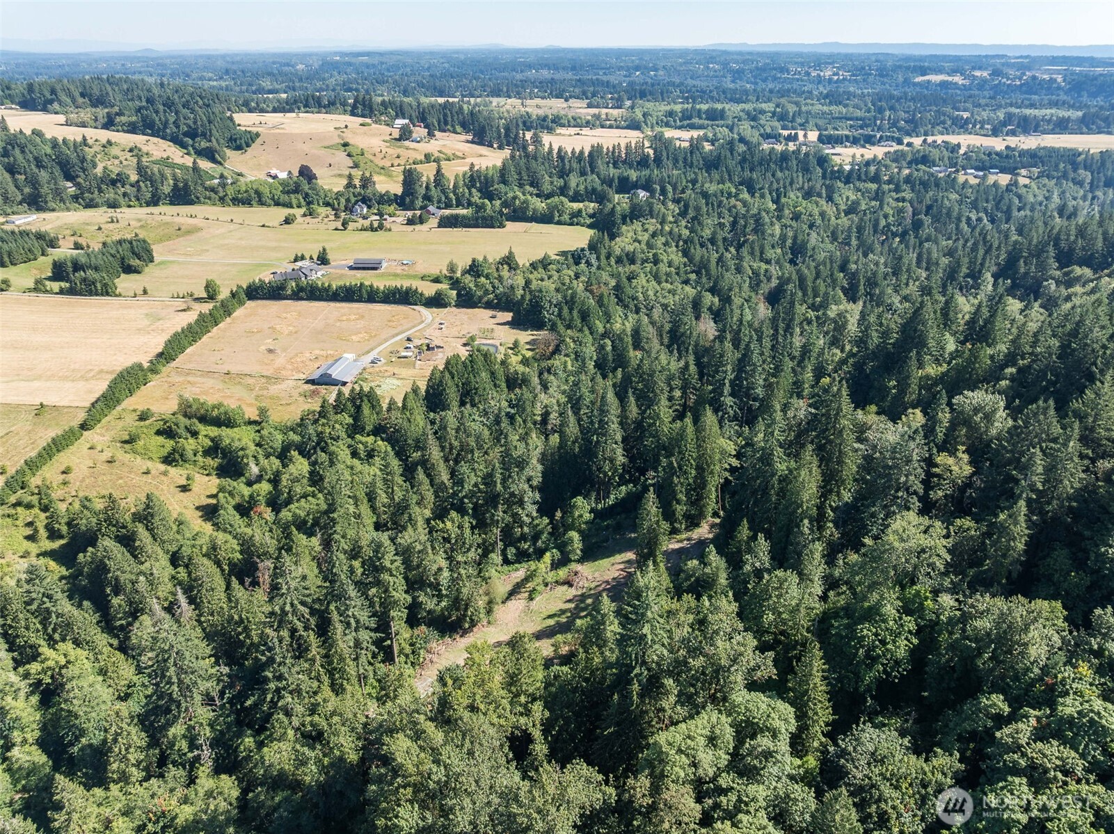 0 Northeast Johnson Road La Center, WA 98629 - Photo 20 of 27 an aerial view of residential houses with outdoor space and trees
