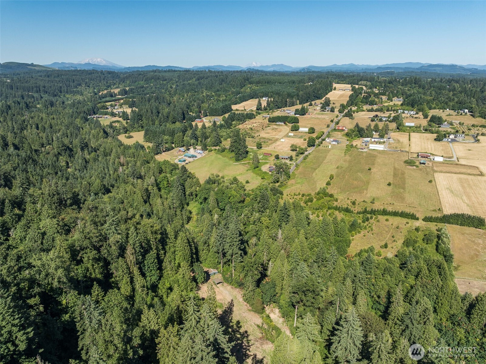 0 Northeast Johnson Road La Center, WA 98629 - Photo 27 of 27 an aerial view of residential houses with outdoor space and trees