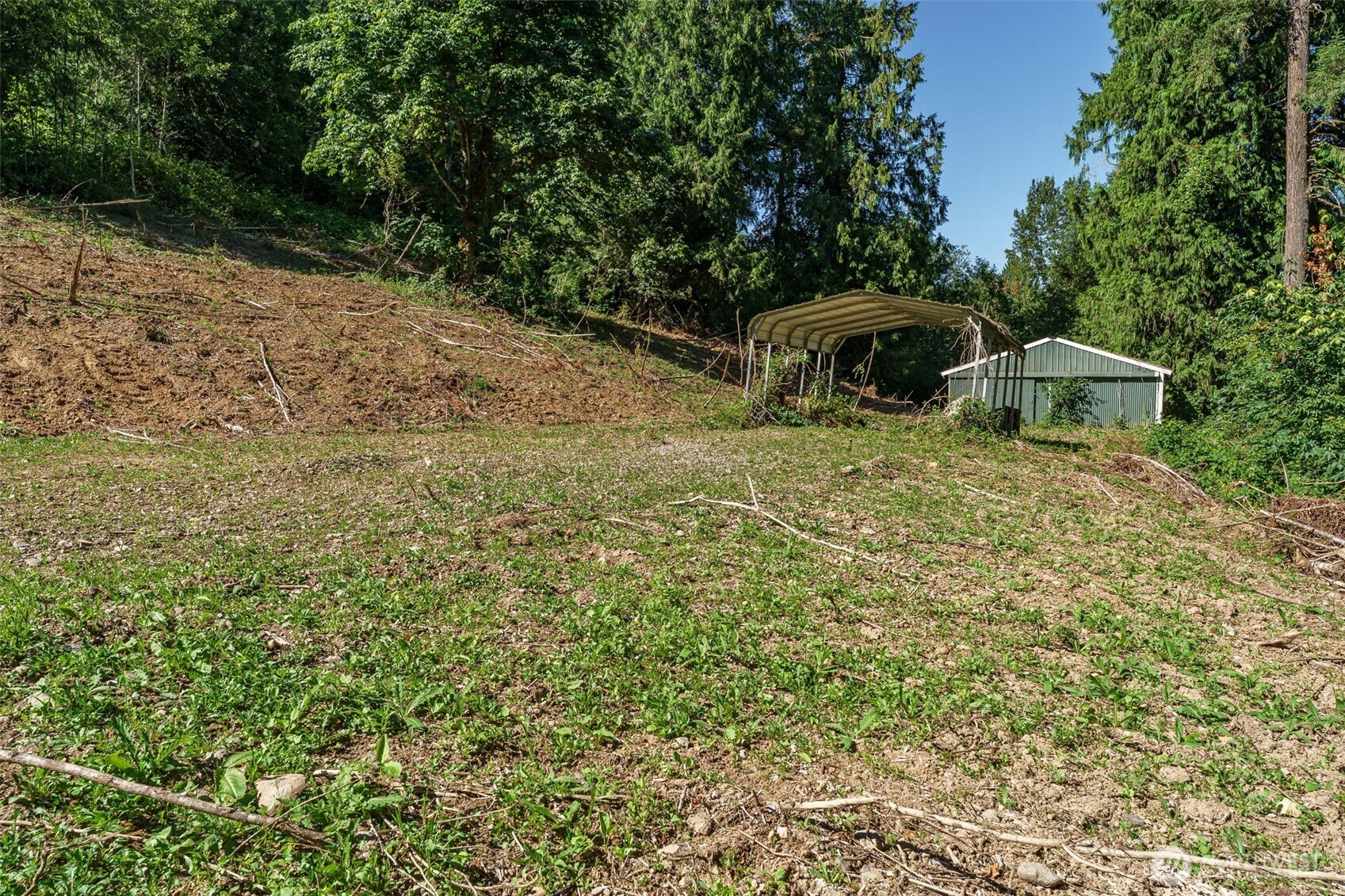 0 Northeast Johnson Road La Center, WA 98629 - Photo 10 of 27 a blue and white house with a yard