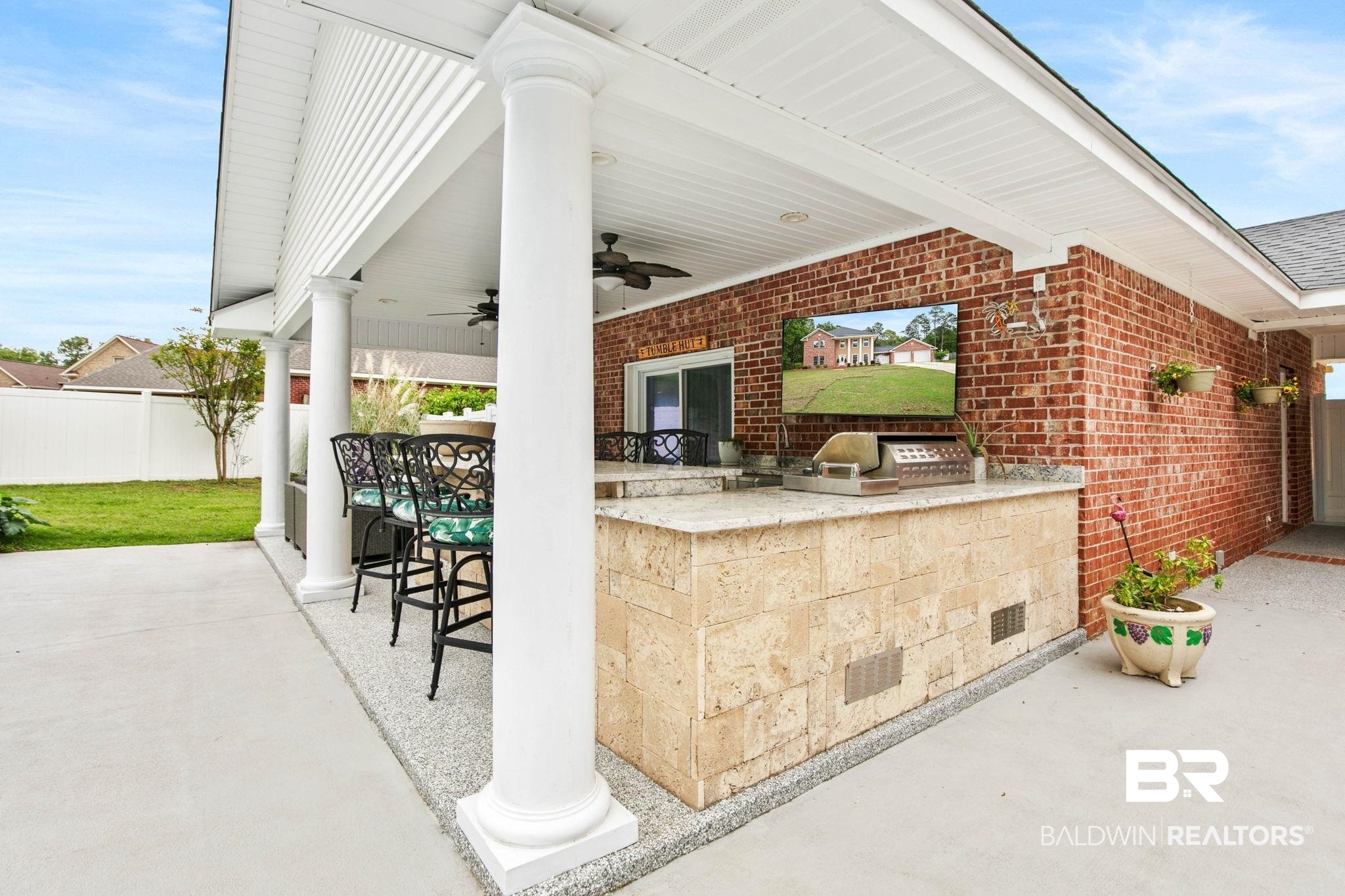 2 Speckle Trout Route Daphne, AL 36527 - Photo 35 of 61 View of patio / terrace with a ceiling fan and an outdoor kitchen