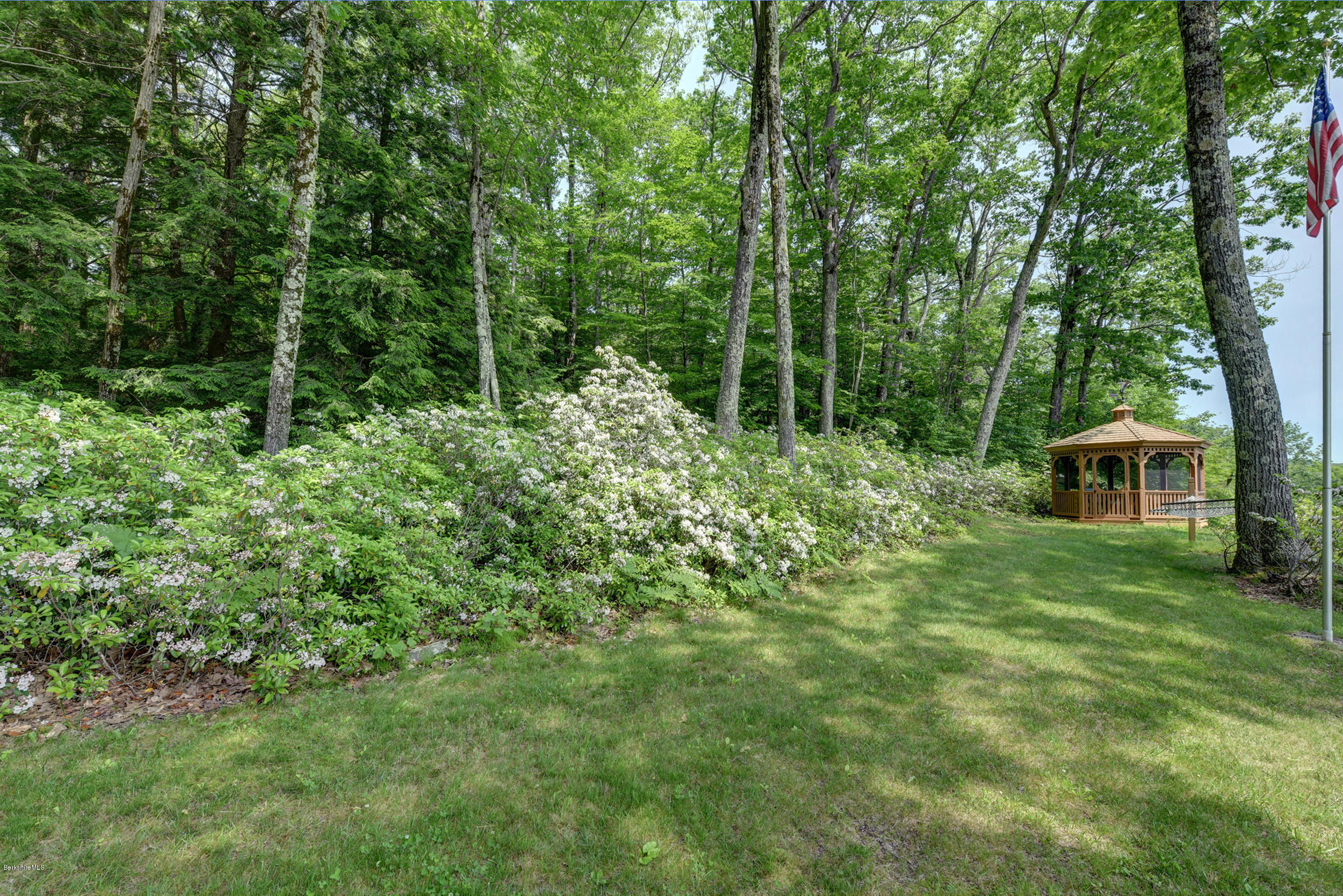 17A Goose Pond Road Tyringham, MA 01238 - Photo 25 of 29 a view of a backyard with plants and large trees