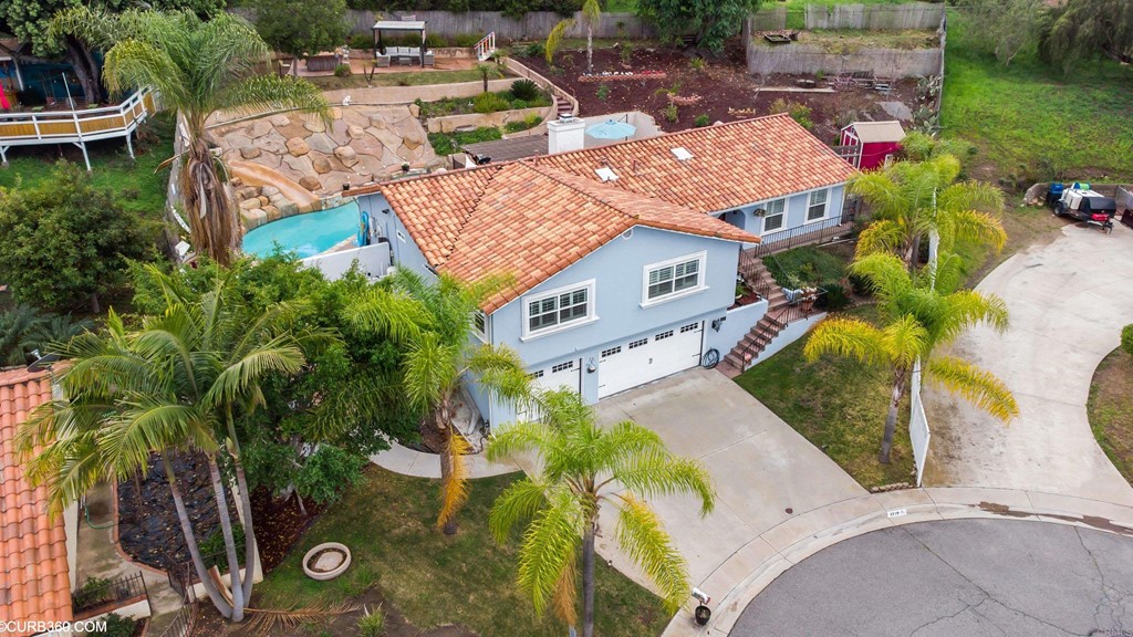 1179 Patricia Circle Vista, CA 92084 - Photo 45 of 48 an aerial view of a house with a yard basket ball court and outdoor seating