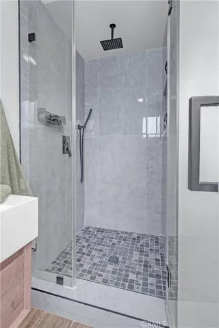 a bathroom with a shower
