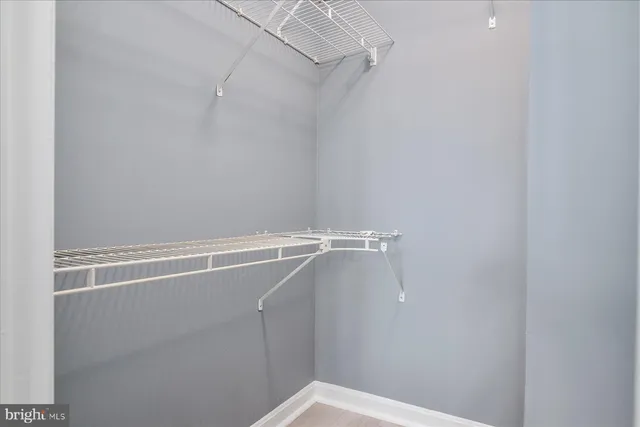 a view of a room with racks on the wall