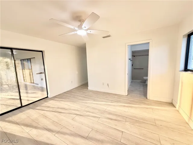 a view of a room with an empty space