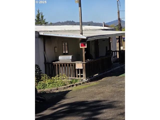 a view of an entrance of the building