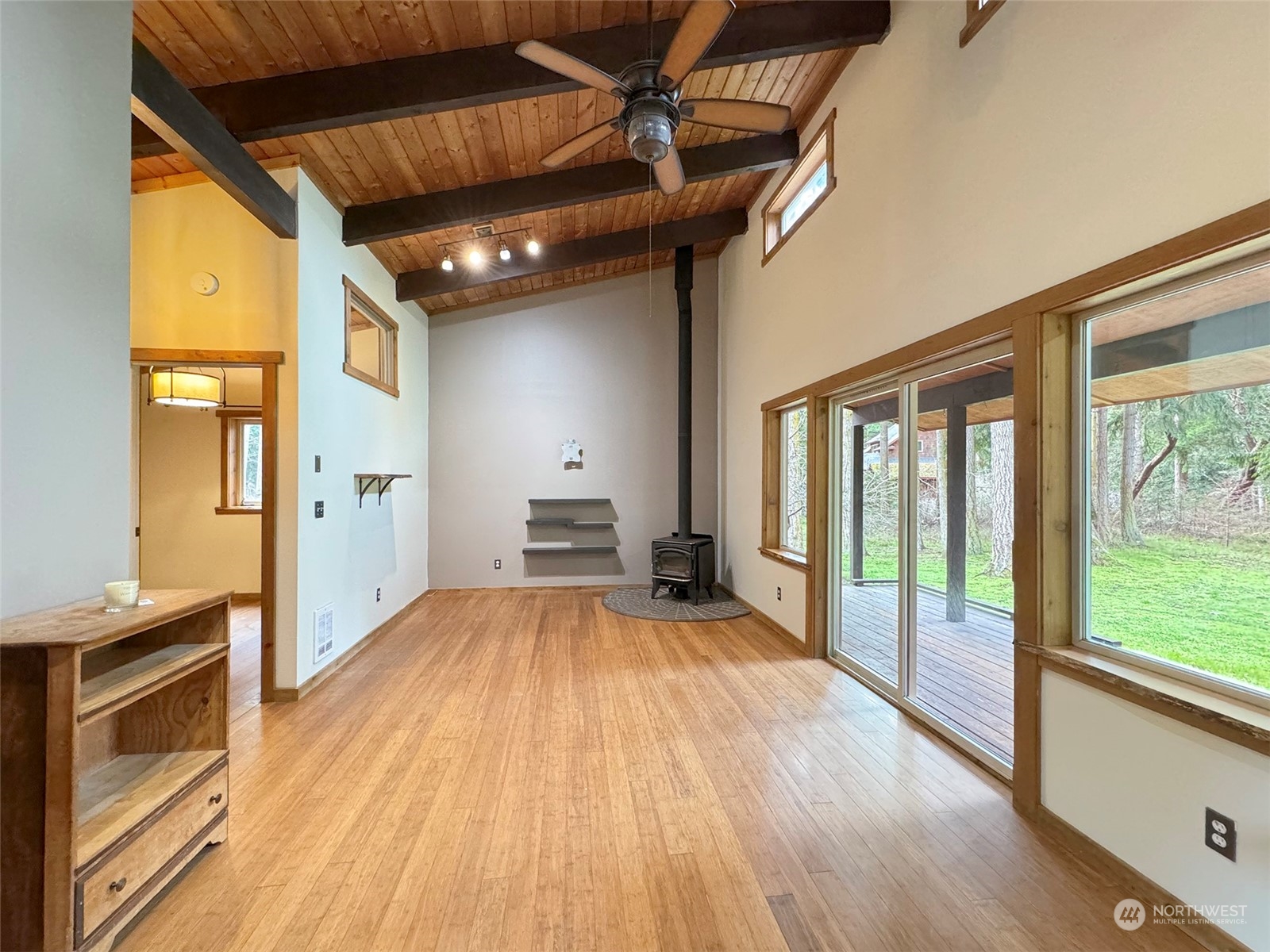 253 Sylvan Ridge Road Sequim, WA 98382 - Photo 6 of 40 a view of empty room with wooden floor and fan