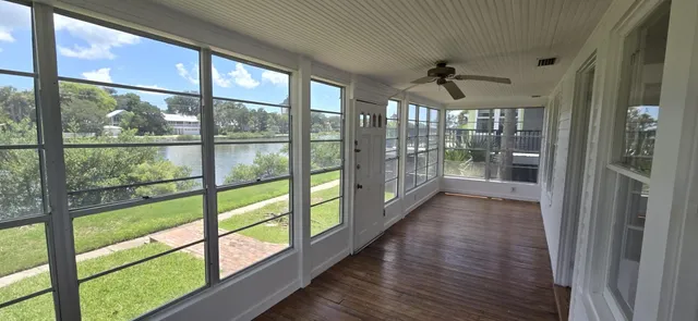 a view of a glass door with a glass door